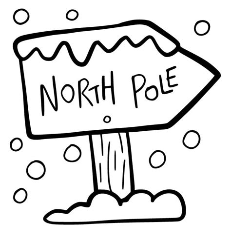 North Pole Wooden Sign Coloring Page Download Print Or Color Online
