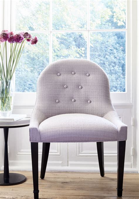 Melrose Dining Chair In Avery Woven Fabric In Lilac Occasional Chairs