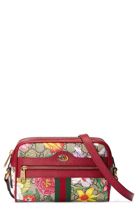 Gucci Mini Ophidia Floral Gg Supreme Canvas Crossbody Bag In 2020
