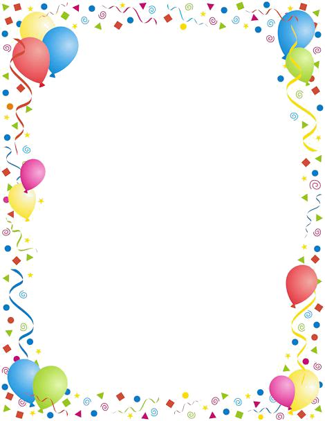 Birthday Party Clip Art Ribbon Border Png Download 470608 Free