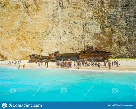 Shipwreck Beach Zakynthos Island Greece Editorial