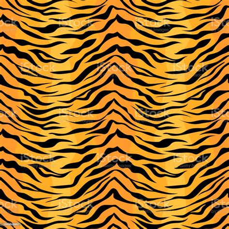Seamless Tiger Stripe Pattern Vector Animal Skin