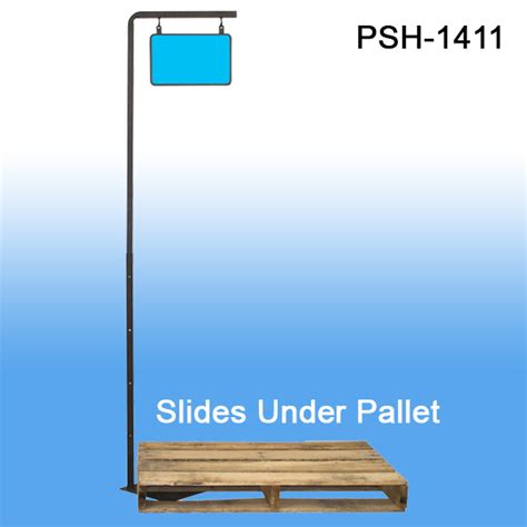 Pallet Sign Holder Adjustable Height Square Wedge Base Metal