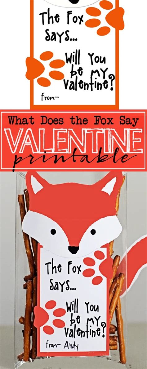 Printable Fox Valentine There Are Two Printables That Go With This