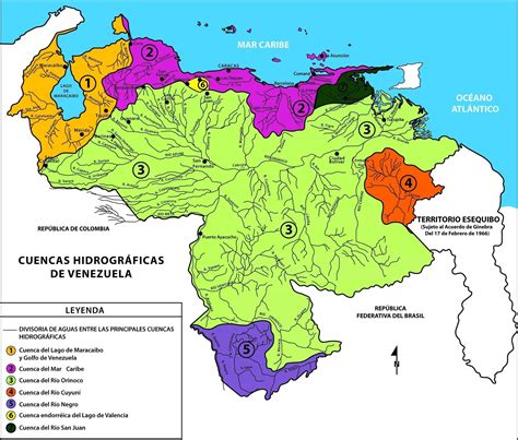 Mapa De Venezuela Con Sus Verdientes Y Las Cuencas Hidrograficas