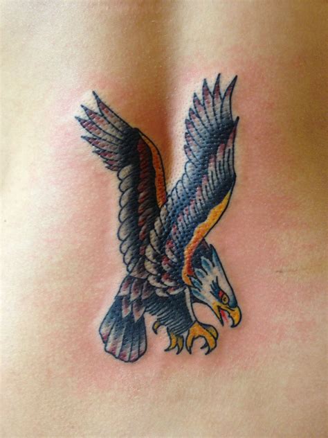 Sailor Jerry Style Bald Eagle Tattoo On My Lower Back