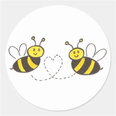 Honey Bees With Heart Sticker Zazzle