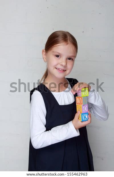 Cute Happy Little Girl School Uniform Stock Photo 155462963 Shutterstock