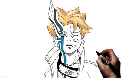 How To Draw Boruto Otsutsuki Mode Step By Step Boruto Youtube