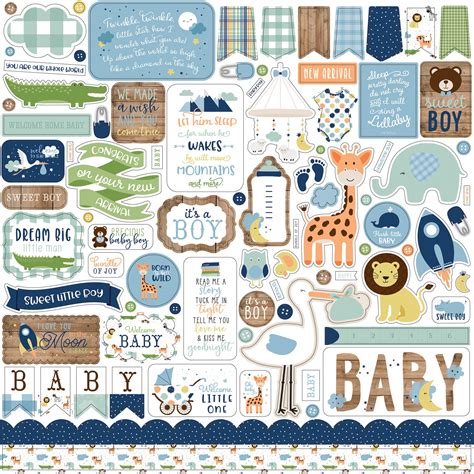 Baby Boy Cardstock Stickers 12x12 Elements