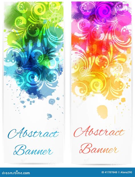 Swirly Floral Vertical Banners Stock Vector Illustration Of Graphic