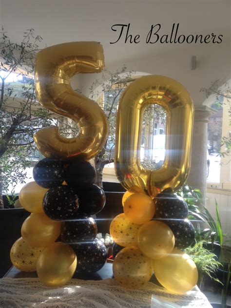 Black And Gold 50 Balloon Columns Sparking The Ballooners Stars And