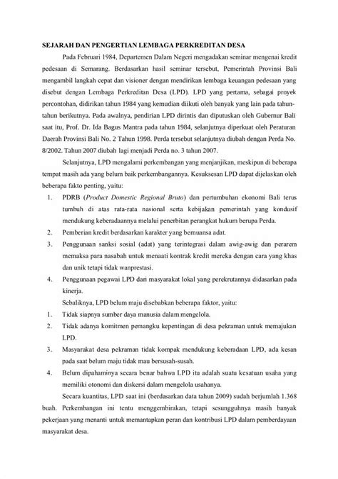 Pdf Sejarah Dan Pengertian Lembaga Perkreditan Desa Dokumen Tips