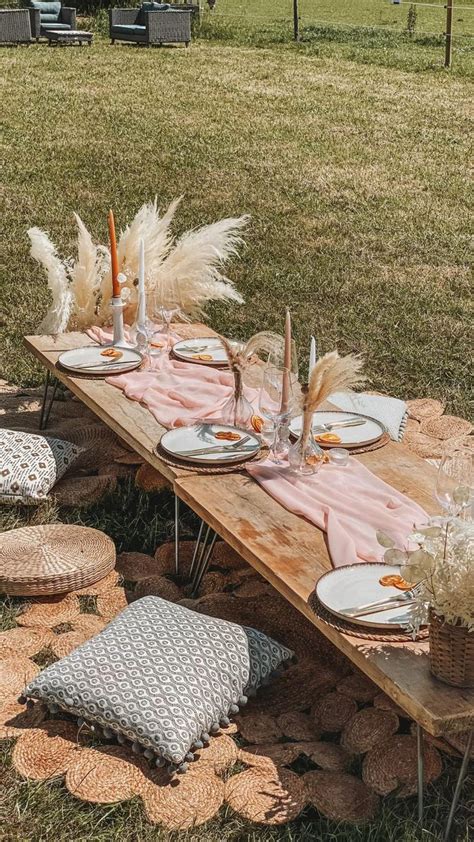 boho tablescape for an ibiza style table set up outdoor grazing picnic party dinner party