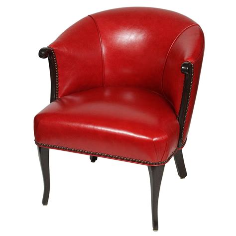 112m consumers helped this year. Red Leather Barrel Chair at 1stdibs
