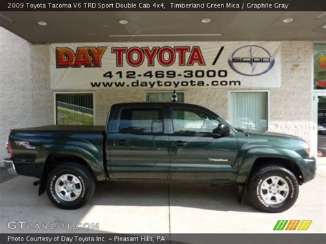 Timberland Green Mica 2009 Toyota Tacoma V6 Trd Sport Double Cab 4x4