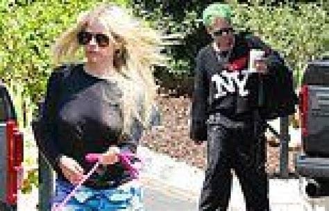 Avril Lavigne Goes Braless In A Sheer Top While Out With Mod Sun Vrogue