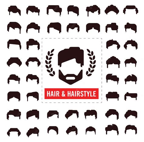 Premium Vector Set Of Hair Silhouettes Man And Woman Hairstyle