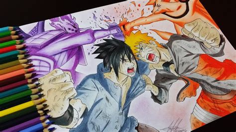 Speed Drawing Naruto And Sasuke Drawing Naruto Uzumak