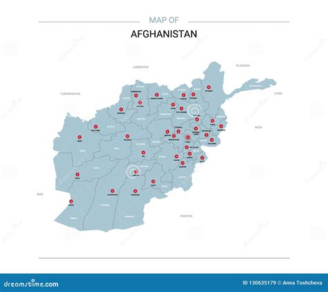 Afghanistan Map Vector With Red Pin Stock Vector Illustration Of
