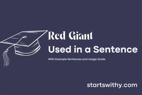 Red Giant In A Sentence Examples 21 Ways To Use Red Giant