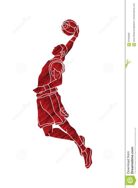 Basketball Player Dunking Stock Vector Illustration Of