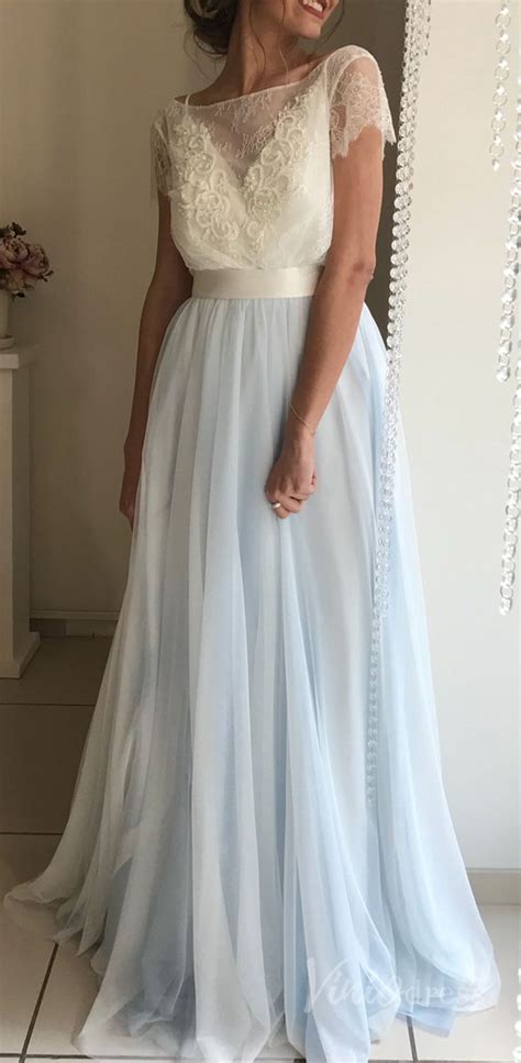 This style is not for everyone, so you should be confident in your choice. Light blue wedding dress for photography. #bridalgown # ...