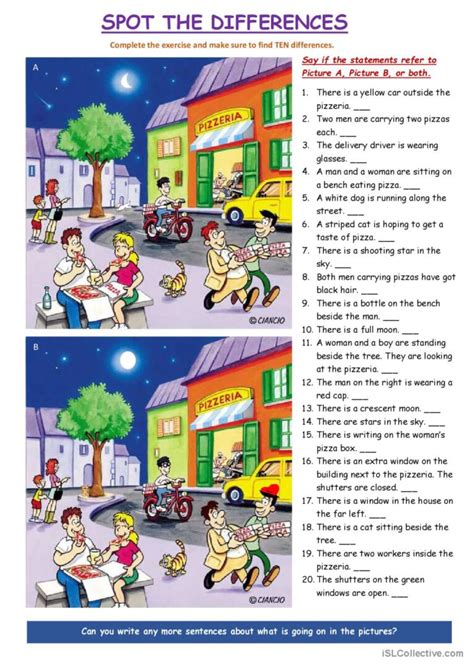 Spot The Differences Exercise Genera English Esl Worksheets Pdf And Doc