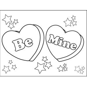 For kids & adults you can print heart or color online. Be Mine Candy Hearts Coloring Page