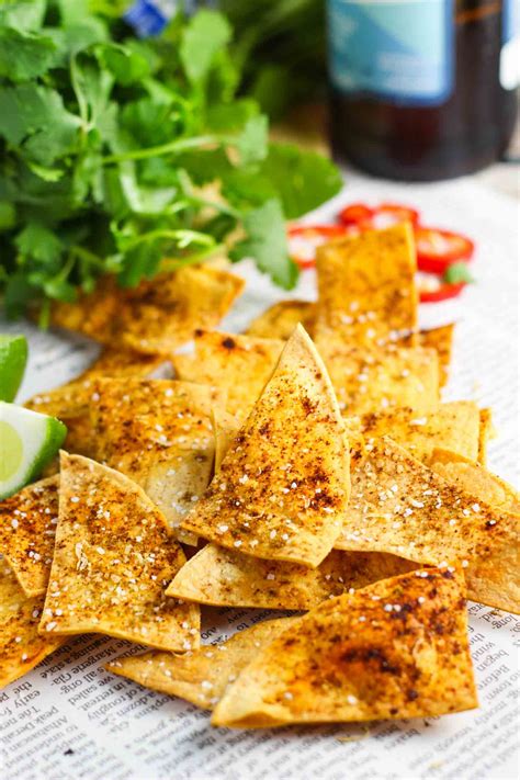 Place tortilla triangles in a single layer on two large baking sheets. Baked Tortilla Chips