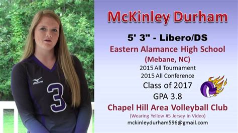 2017 Libero Ds Mckinley Durham Volleyball Highlights Youtube