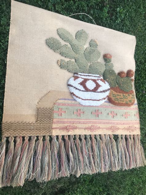 Vintage Huge Bohemian Wall Hanging Shag Fringe Southwestern Wall