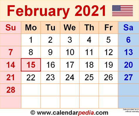 February 2021 Calendar Templates For Word Excel And Pdf