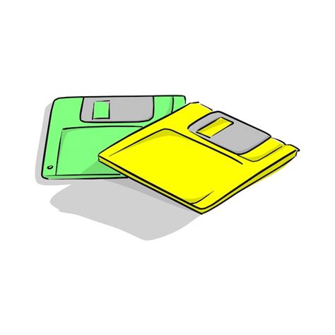 Premium Vector Yellow And Green Floppy Data Storage Diskette Vector