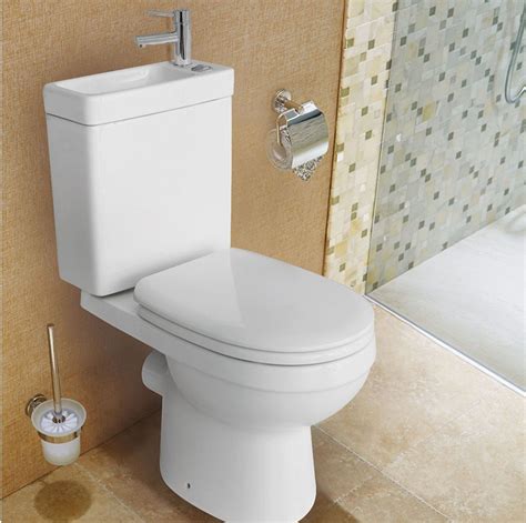 2in1 Combo Combination Toilet And Sink Together Wash Basin Bathroom Wc Space Saving Unit With Tap