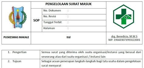 Silahkan klik untuk download contoh dokumen akreditasi puskesmas/fktp disini! Contoh Format SOP / SPO Puskesmas ~ Puskesmas Makale