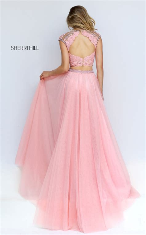 2016 Homecoming Dresses Sherri Hill 50110 Lace Two Piece Prom Dress