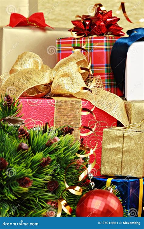 Stack Of Christmas T Boxes Stock Image Image Of Color Greeting