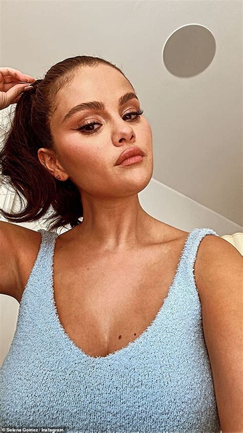 Selena Gomez Puts On A Very Busty Display With A Tank Top Selfie