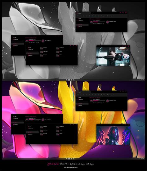 Black Pink Theme For Windows 11 22h2 Cleodesktop In 2023 Pink