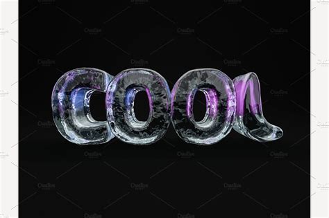 Word Cool Made From Ice Custom Designed Graphics Creative Market