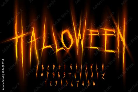 Halloween Font Letters And Numbers Vector Eps10 Illustration
