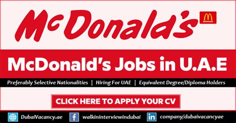Mcdonalds Careers Uae 2024 Apply For Mcdonalds Jobs