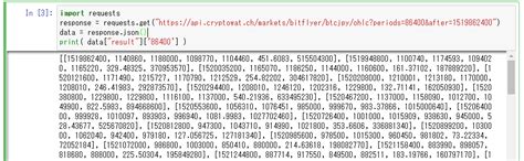 Module related to the client interface to cryptowat.ch api. cryptowatch APIから受信するJSON形式のデータについて理解を深めよう ...