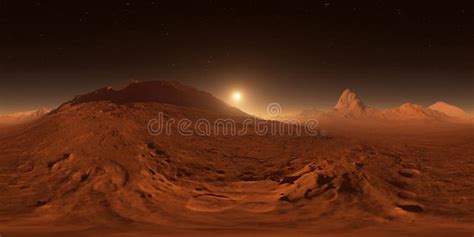 Panorama Of Mars Sunset Environment Hdri Map Equirectangular