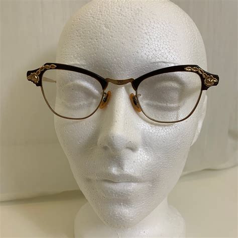 vintage 1950s cateye horn rimmed eye glasses with case etsy vintage 1950s vintage glasses