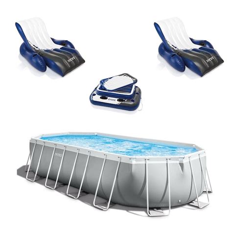 Intex 20 Ft X 10 Ft X 48 In Metal Frame Oval Above Ground Pool With Filter Pumpground Cloth
