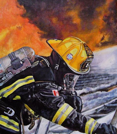 Firefighter Night Shift Painting By Lillian Bell