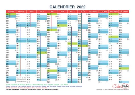 Calendrier Scolaire 2023 Et 2022 à Imprimer Calenweb Calendrier