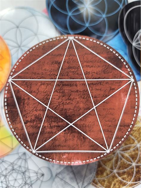 Pentagram Sacred Geometry Sticker Wiccan Sticker Pagan Etsy